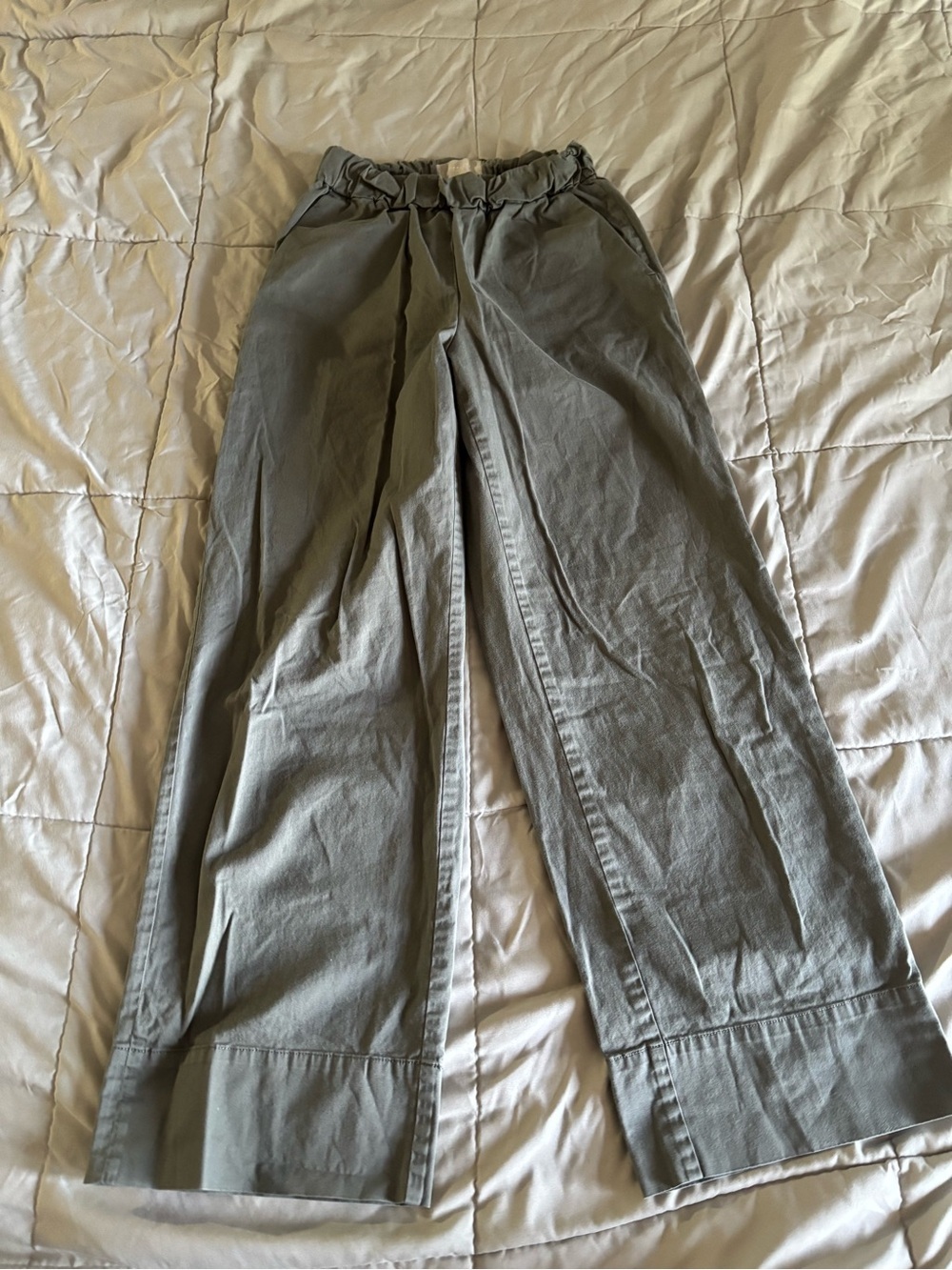 Everlane Sage Green Wide-Leg Pants